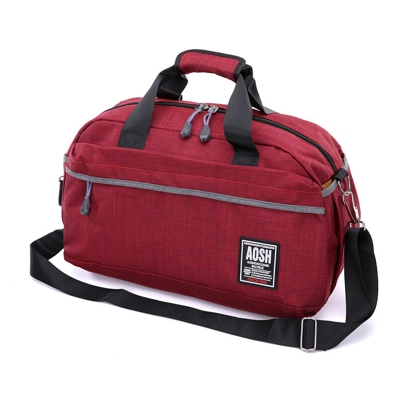 行李袋手提健身帆布包運動包女單旅行包出行旅游包短途行李袋帆布包手提出行包 粉色 大